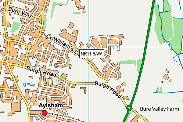 NR11 6AW map - OS VectorMap District (Ordnance Survey)