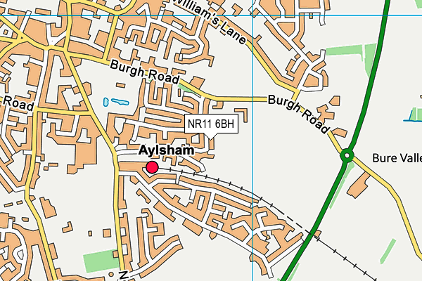 NR11 6BH map - OS VectorMap District (Ordnance Survey)