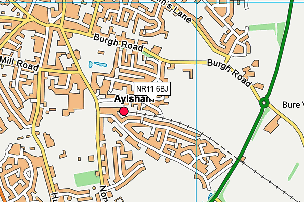 NR11 6BJ map - OS VectorMap District (Ordnance Survey)