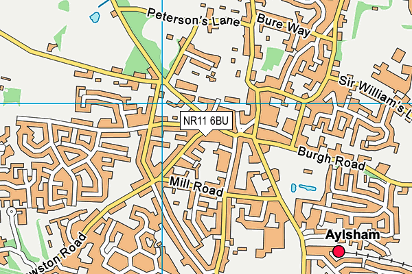 NR11 6BU map - OS VectorMap District (Ordnance Survey)