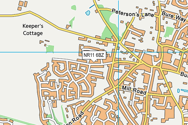 NR11 6BZ map - OS VectorMap District (Ordnance Survey)