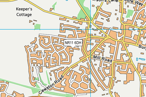 NR11 6DH map - OS VectorMap District (Ordnance Survey)