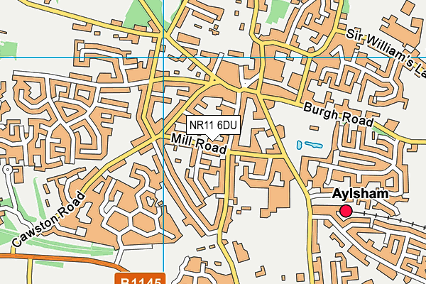 NR11 6DU map - OS VectorMap District (Ordnance Survey)