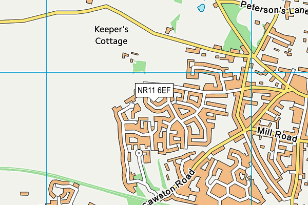 NR11 6EF map - OS VectorMap District (Ordnance Survey)