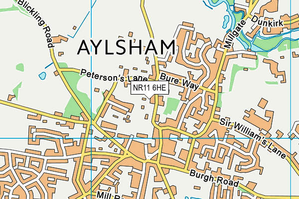 NR11 6HE map - OS VectorMap District (Ordnance Survey)