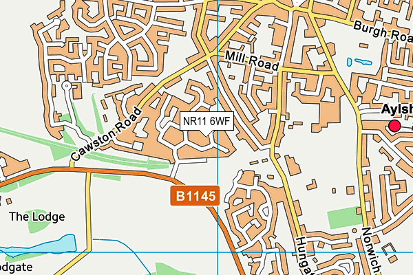 NR11 6WF map - OS VectorMap District (Ordnance Survey)