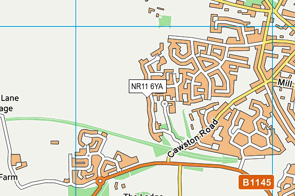 NR11 6YA map - OS VectorMap District (Ordnance Survey)