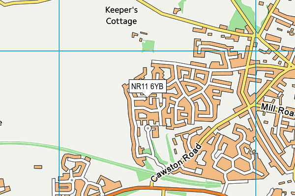 NR11 6YB map - OS VectorMap District (Ordnance Survey)