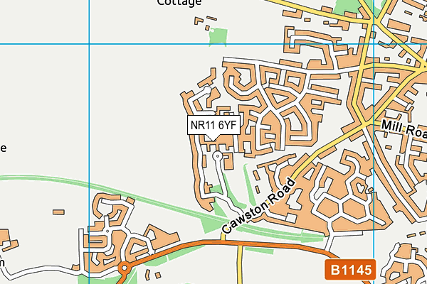 NR11 6YF map - OS VectorMap District (Ordnance Survey)