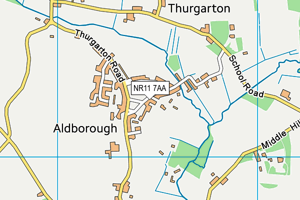 Aldborough Green map (NR11 7AA) - OS VectorMap District (Ordnance Survey)