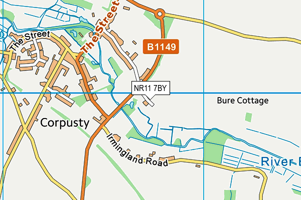 NR11 7BY map - OS VectorMap District (Ordnance Survey)