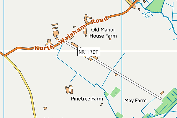 NR11 7DT map - OS VectorMap District (Ordnance Survey)