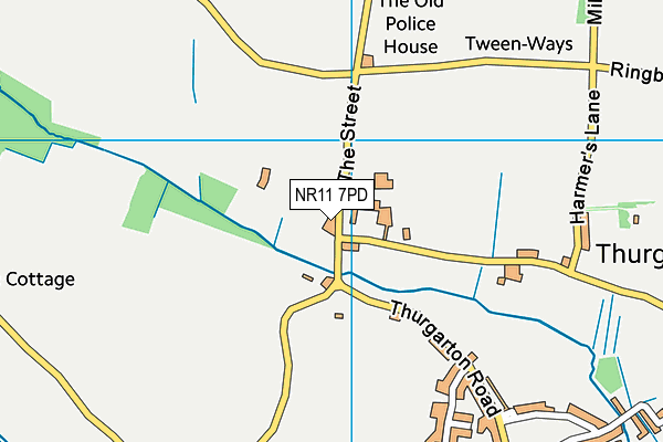 NR11 7PD map - OS VectorMap District (Ordnance Survey)