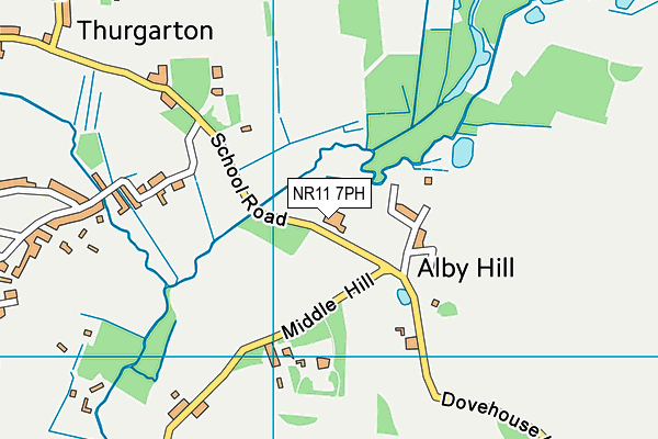 Aldborough Primary School map (NR11 7PH) - OS VectorMap District (Ordnance Survey)