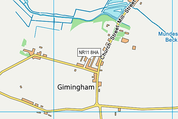 Gimingham Playing Field map (NR11 8HA) - OS VectorMap District (Ordnance Survey)