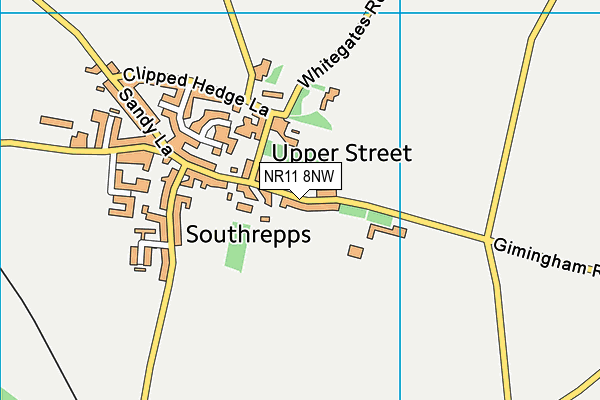 Southrepps Playing Field map (NR11 8NW) - OS VectorMap District (Ordnance Survey)