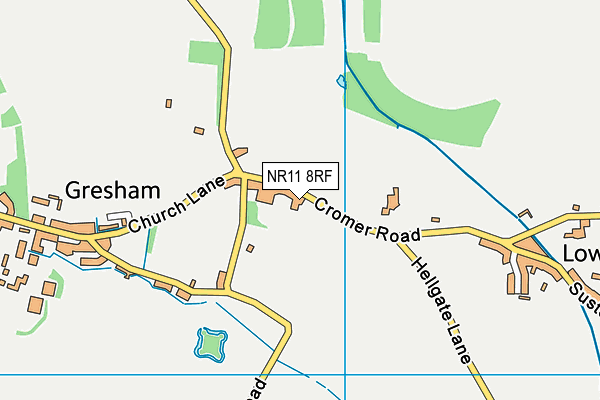 Gresham Village School map (NR11 8RF) - OS VectorMap District (Ordnance Survey)