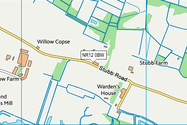 NR12 0BW map - OS VectorMap District (Ordnance Survey)