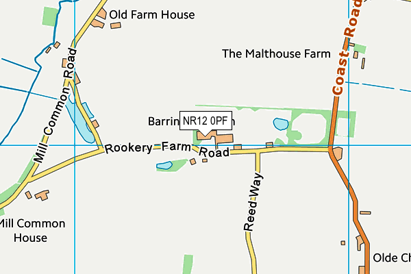 NR12 0PF map - OS VectorMap District (Ordnance Survey)