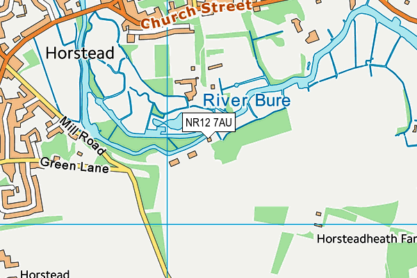 NR12 7AU map - OS VectorMap District (Ordnance Survey)