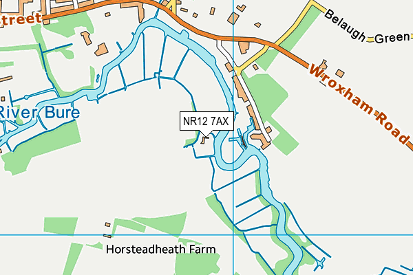 NR12 7AX map - OS VectorMap District (Ordnance Survey)