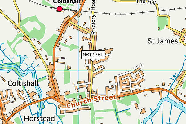 Coltishall Cricket Club map (NR12 7HL) - OS VectorMap District (Ordnance Survey)