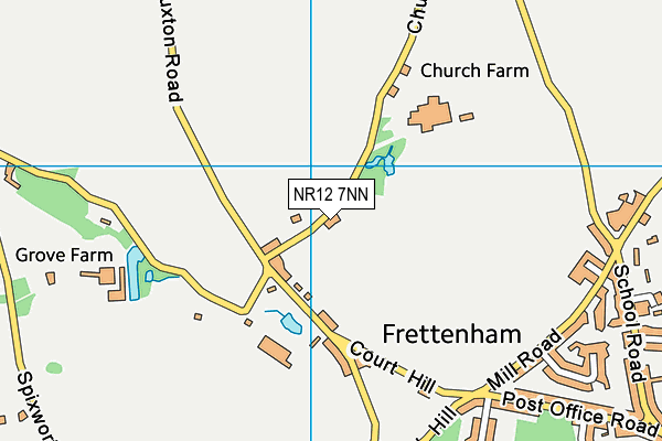 Frettenham Village Hall Playing Field map (NR12 7NN) - OS VectorMap District (Ordnance Survey)