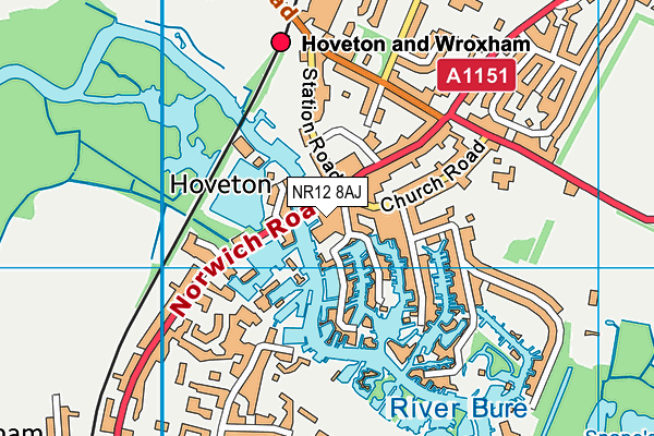 NR12 8AJ map - OS VectorMap District (Ordnance Survey)