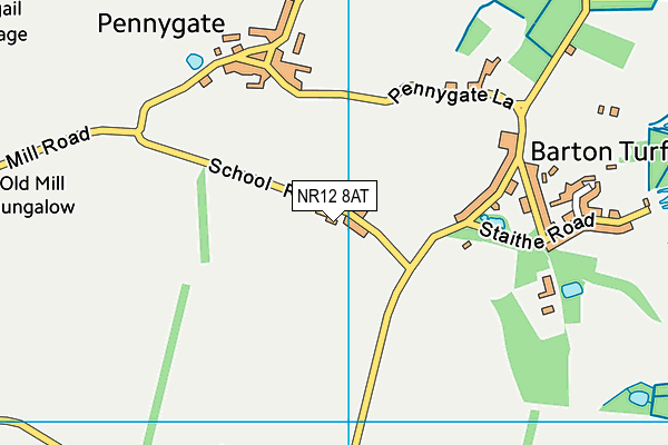 NR12 8AT map - OS VectorMap District (Ordnance Survey)