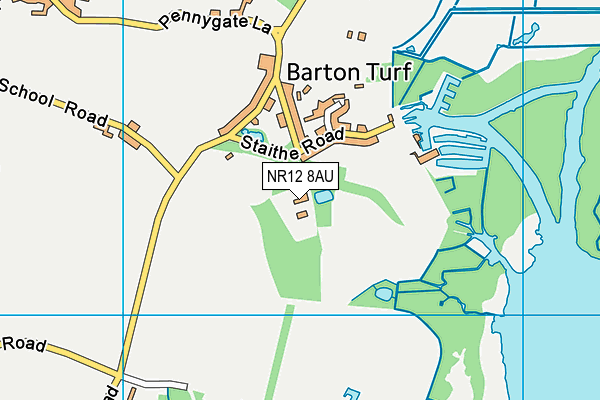 Ashmanhaugh & Barton Wanderers Cricket Club map (NR12 8AU) - OS VectorMap District (Ordnance Survey)