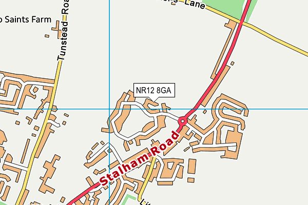 NR12 8GA map - OS VectorMap District (Ordnance Survey)