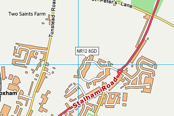 NR12 8GD map - OS VectorMap District (Ordnance Survey)