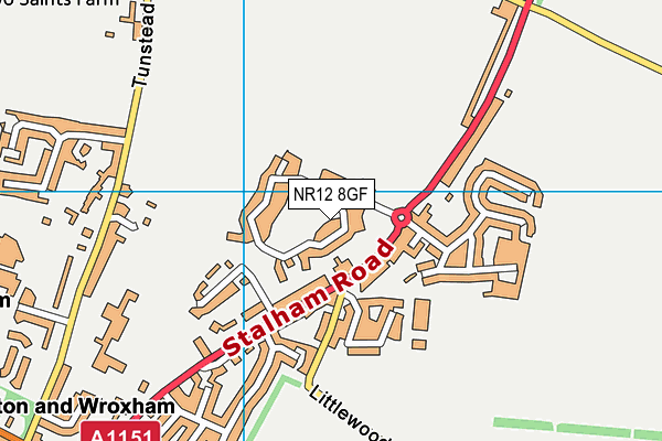 NR12 8GF map - OS VectorMap District (Ordnance Survey)