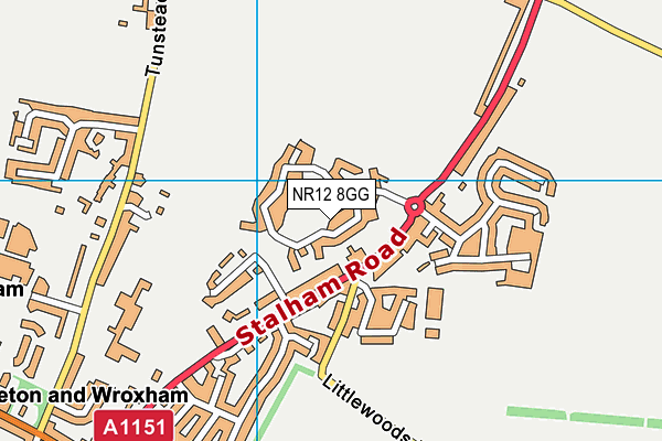 NR12 8GG map - OS VectorMap District (Ordnance Survey)