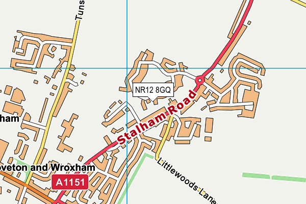 NR12 8GQ map - OS VectorMap District (Ordnance Survey)