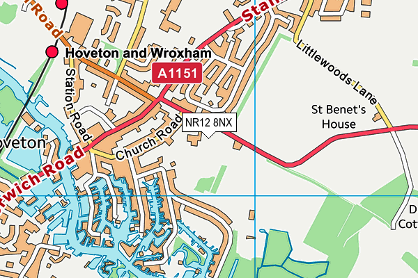 St Johns Community Primary School & Nursery map (NR12 8NX) - OS VectorMap District (Ordnance Survey)