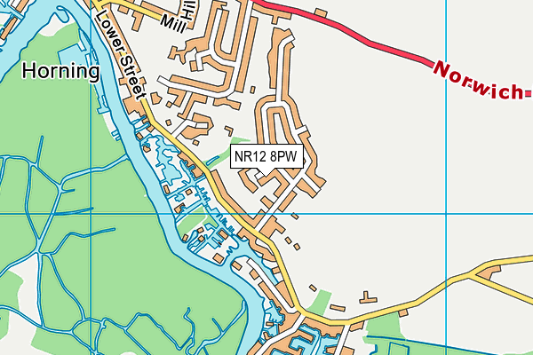 NR12 8PW map - OS VectorMap District (Ordnance Survey)