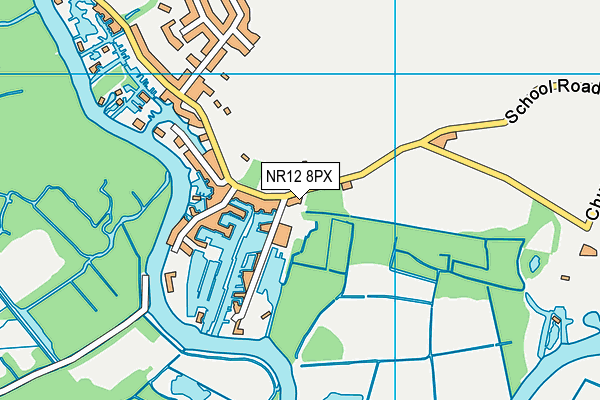 Horning Community Primary School map (NR12 8PX) - OS VectorMap District (Ordnance Survey)