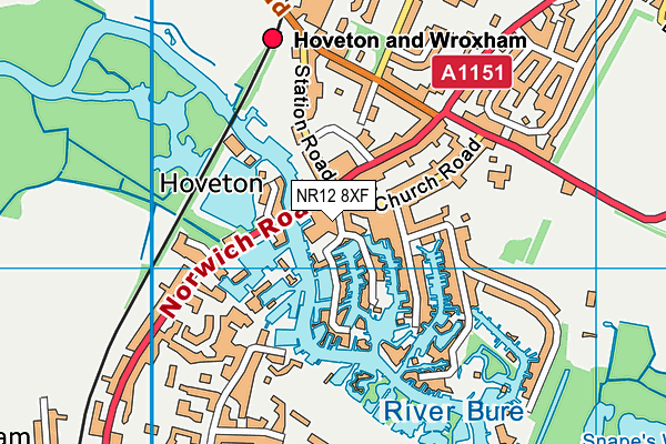 NR12 8XF map - OS VectorMap District (Ordnance Survey)