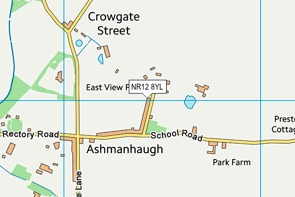 Ashmanhaugh And Barton Wanderers Cricket Club (Ashmanhaugh) map (NR12 8YL) - OS VectorMap District (Ordnance Survey)