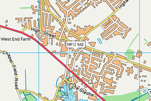NR12 9AE map - OS VectorMap District (Ordnance Survey)