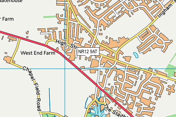 NR12 9AT map - OS VectorMap District (Ordnance Survey)