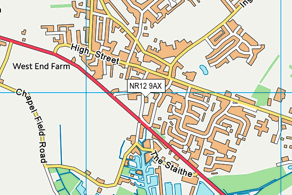 NR12 9AX map - OS VectorMap District (Ordnance Survey)