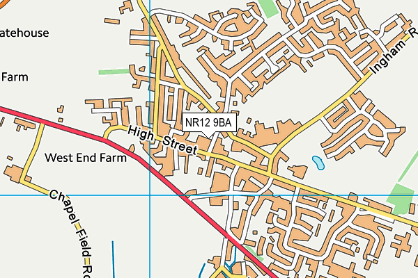 NR12 9BA map - OS VectorMap District (Ordnance Survey)