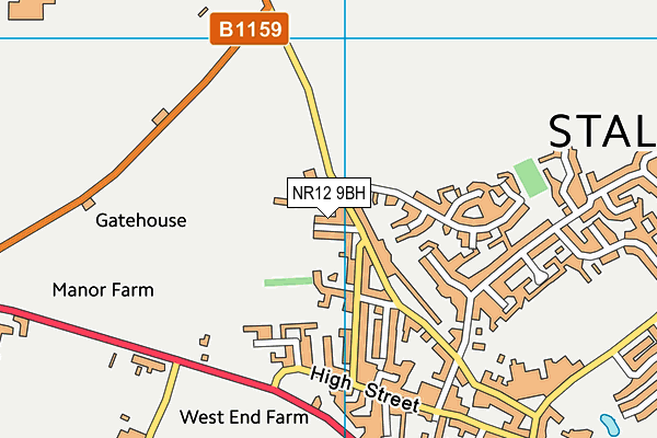 NR12 9BH map - OS VectorMap District (Ordnance Survey)