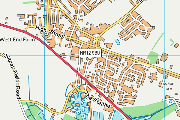 NR12 9BU map - OS VectorMap District (Ordnance Survey)