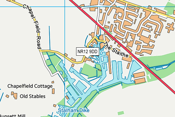 NR12 9DD map - OS VectorMap District (Ordnance Survey)