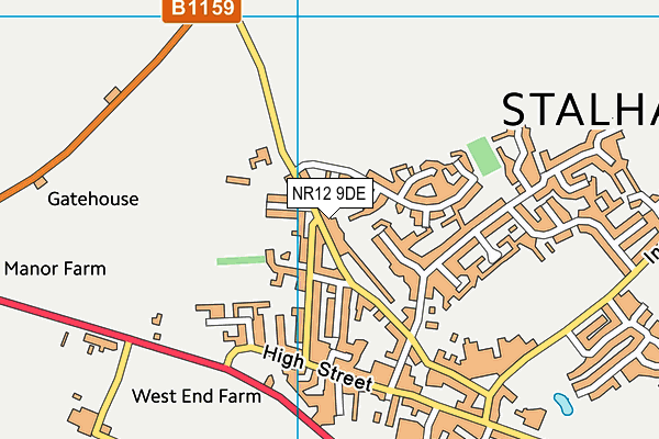 Stalham Recreation Ground map (NR12 9DE) - OS VectorMap District (Ordnance Survey)