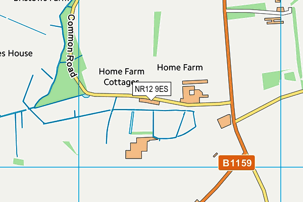 NR12 9ES map - OS VectorMap District (Ordnance Survey)