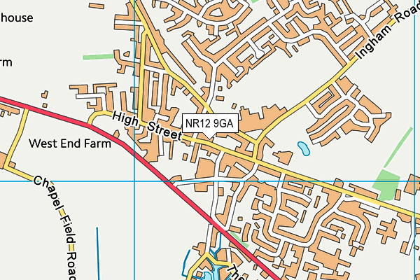 NR12 9GA map - OS VectorMap District (Ordnance Survey)